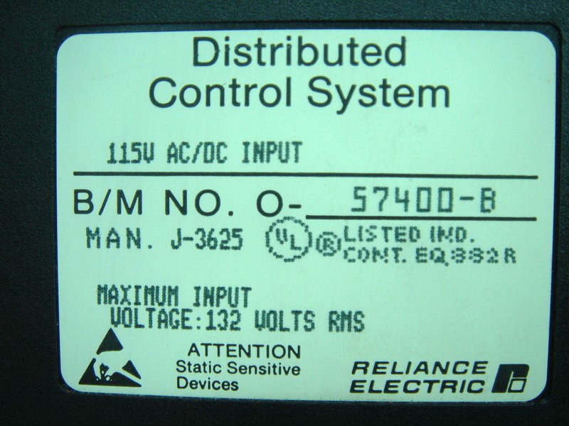 RELIANCE DISTRIBUTED CONTROL SYSTEM 57400 / O-57400-B - PLC DCS SERVO ...